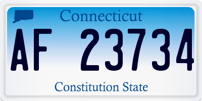 CT license plate AF23734