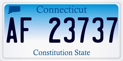 CT license plate AF23737