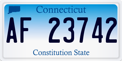 CT license plate AF23742