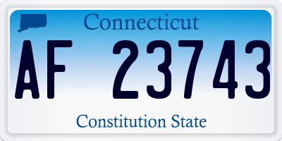 CT license plate AF23743