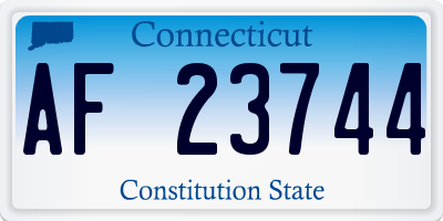 CT license plate AF23744