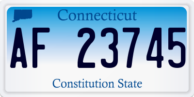 CT license plate AF23745