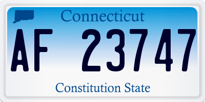 CT license plate AF23747