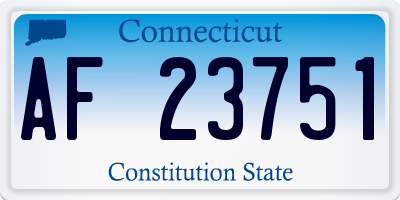 CT license plate AF23751