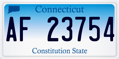 CT license plate AF23754