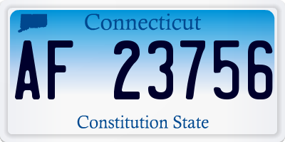 CT license plate AF23756