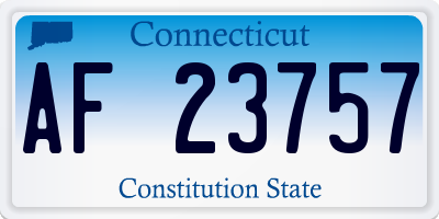 CT license plate AF23757