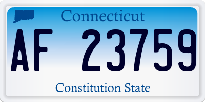 CT license plate AF23759