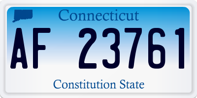 CT license plate AF23761