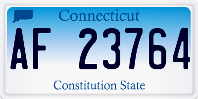 CT license plate AF23764