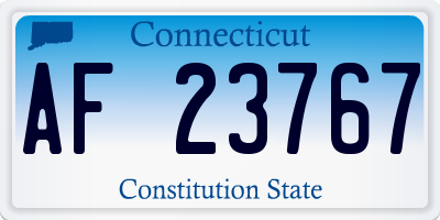 CT license plate AF23767