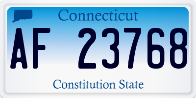 CT license plate AF23768