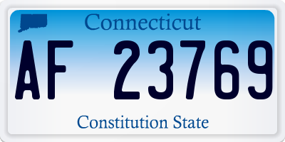 CT license plate AF23769