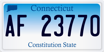 CT license plate AF23770