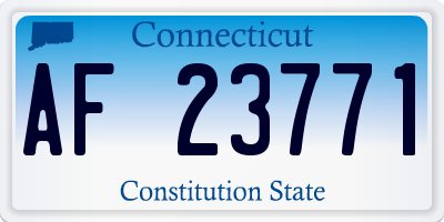 CT license plate AF23771