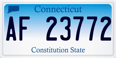 CT license plate AF23772