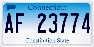 CT license plate AF23774