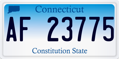 CT license plate AF23775