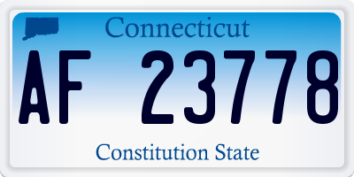 CT license plate AF23778