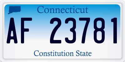 CT license plate AF23781
