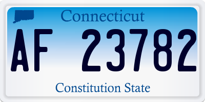 CT license plate AF23782