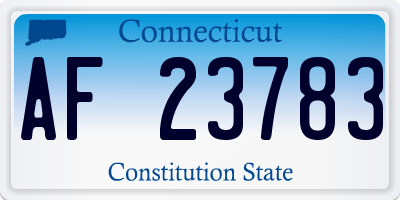 CT license plate AF23783