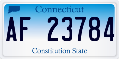 CT license plate AF23784