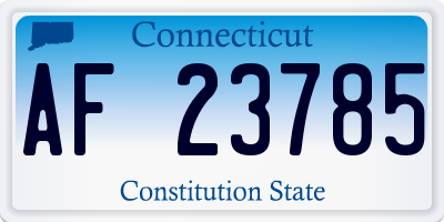 CT license plate AF23785