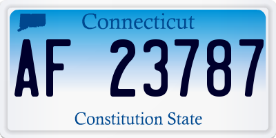 CT license plate AF23787