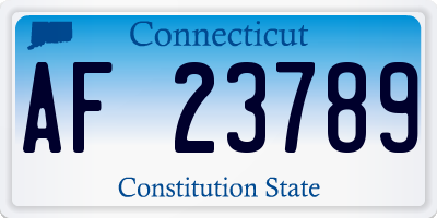 CT license plate AF23789