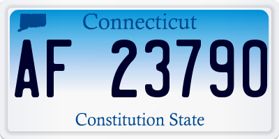 CT license plate AF23790
