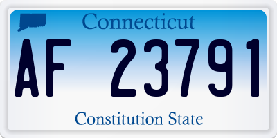 CT license plate AF23791