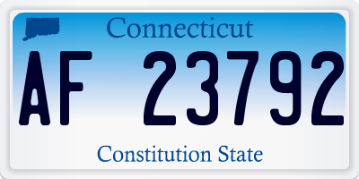 CT license plate AF23792