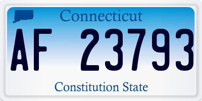 CT license plate AF23793