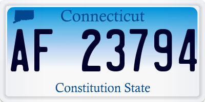 CT license plate AF23794