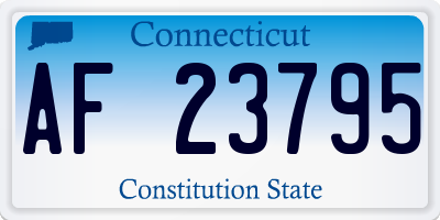 CT license plate AF23795