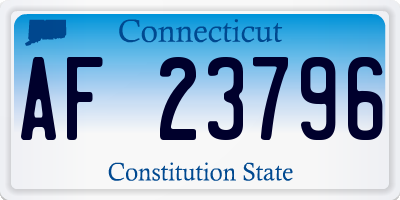 CT license plate AF23796