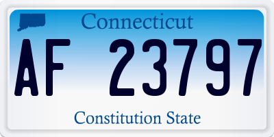 CT license plate AF23797