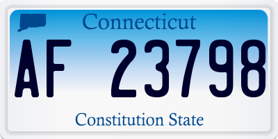 CT license plate AF23798