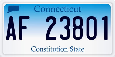 CT license plate AF23801