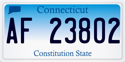 CT license plate AF23802