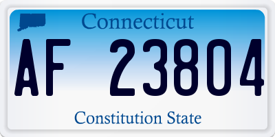 CT license plate AF23804