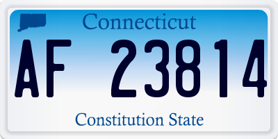 CT license plate AF23814