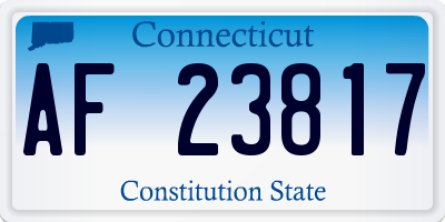 CT license plate AF23817