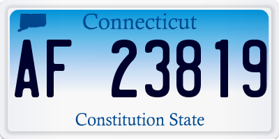 CT license plate AF23819