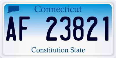 CT license plate AF23821