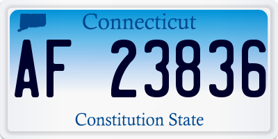 CT license plate AF23836