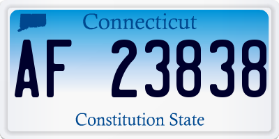 CT license plate AF23838