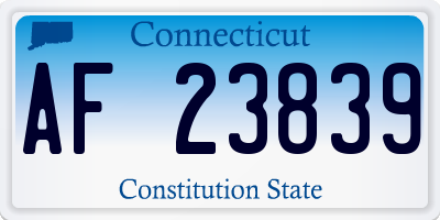CT license plate AF23839