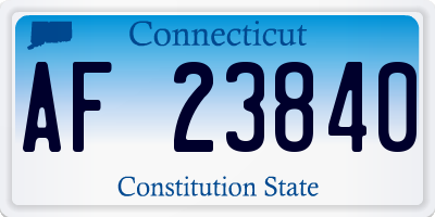 CT license plate AF23840